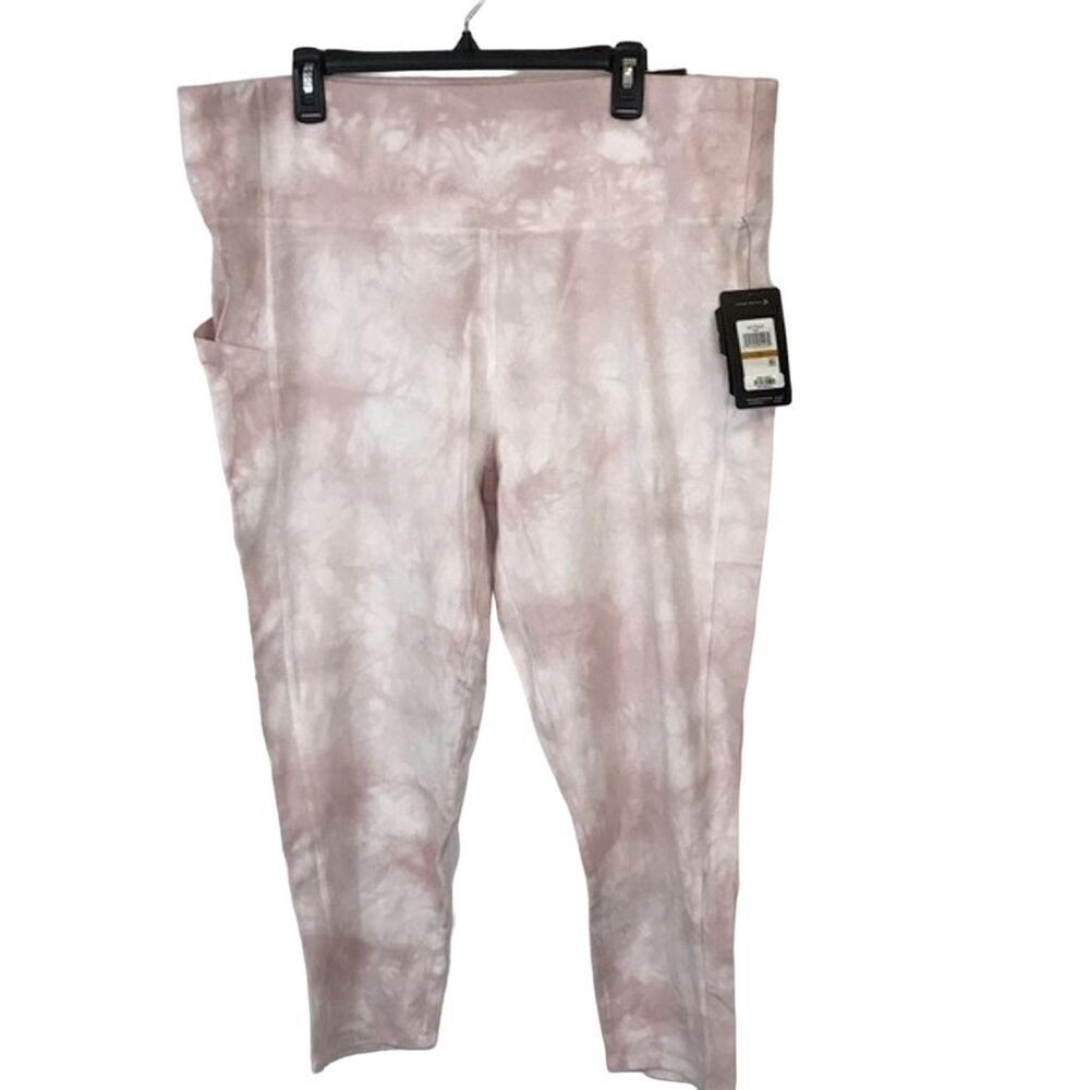 Marc New York Performance Women's 3X Pink Tie-Dye High Rise 7/8 Leggings